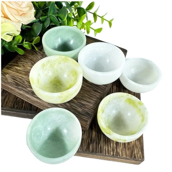 Cauliflower Jade Bowl Natural Crystal - Picture 3 of 5